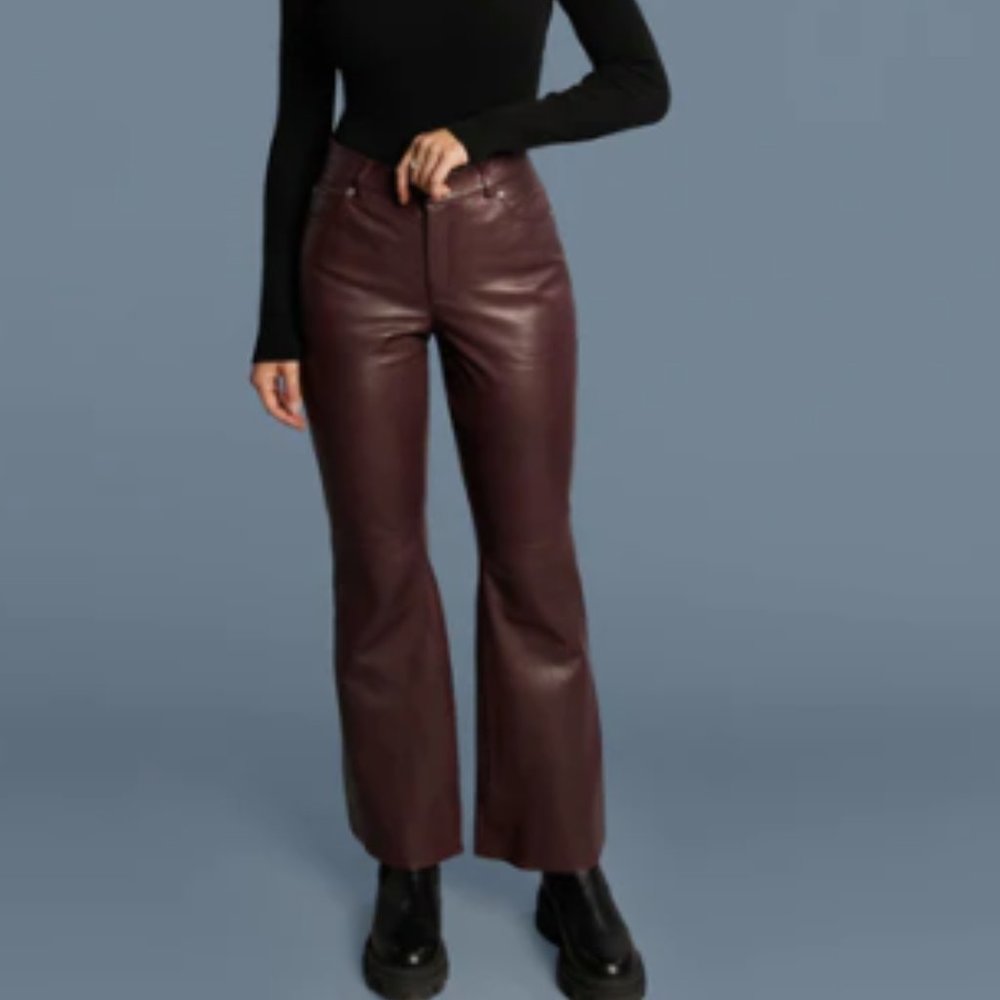 Bod & Christensen Burgundy Italian Leather Pants Sz 6